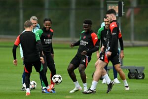 Arsenal fans rejoice as Mikel Merino is spotted back in training after injury