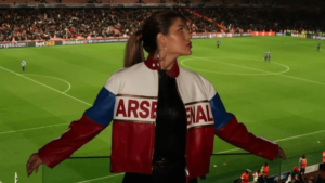 Arsenal star’s wife goes viral for attending match in ‘awesome’ leather jacket